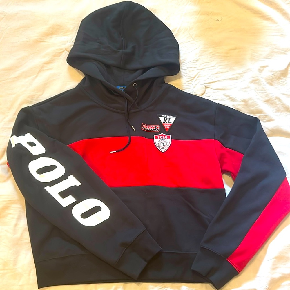 Polo Ralph Lauren Women's Black and Red Hoodie